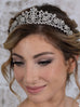 Vintage Style Filigree Bridal, Wedding or Prom Silver Tiara with Clear Crystals 4187T-S-Roses And Teacups