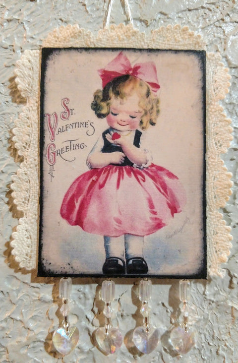 Vintage Style Postcard Valentine Scented Sachet - Pretty in Pink