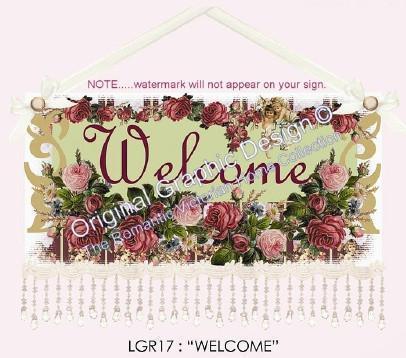 Welcome 16 x 10 Victorian Wall Hanging