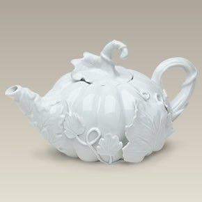 White Fall Pumpkin Teapot