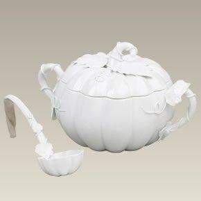 White Fall Pumpkin Tureen with Ladel