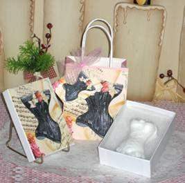 White Victorian Corset Gift Soap in Gift Bag - Only 3 Left-Roses And Teacups