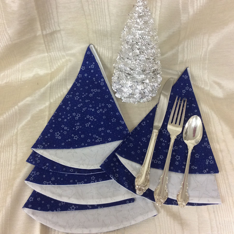 Winter Wonderland Blue Jays Coordinating Christmas Tree Napkins Set of 4 18x18-Roses And Teacups