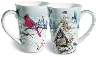 Winter Wonderland with Cardinals and Bluebirds Mug