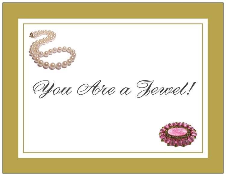 You Are a Jewel Greeting Card-Roses And Teacups