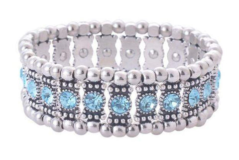 Aquamarine Crystal Stretch Bracelet