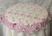 Beaded Lace Small Table Topper Pink