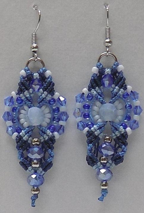 Blue Sparkle Macrame Earrings