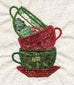 Christmas Tea Time Tea Towels Teapot and Tea Cup Holiday Towels