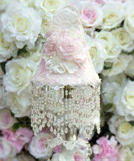 Climbing Roses Small Beaded Victorian Lampshade