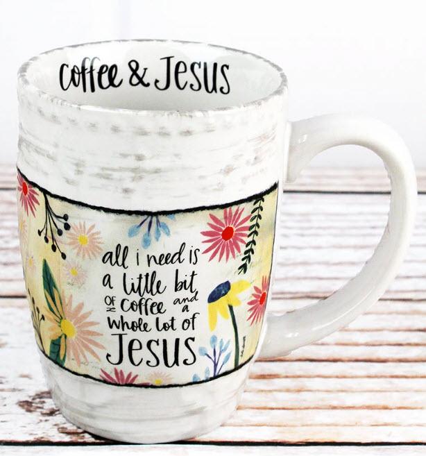 Coffee and a Whole Lot of Jesus Large Ceramic Mug