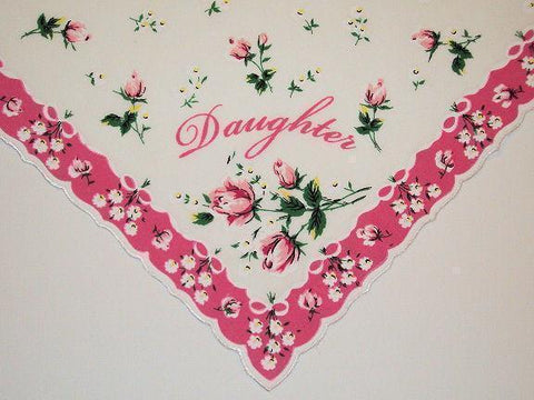 Daughter Hankie with Pretty Pink Roses - Limited!