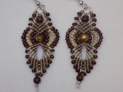 Earth Tones Macrame Earrings