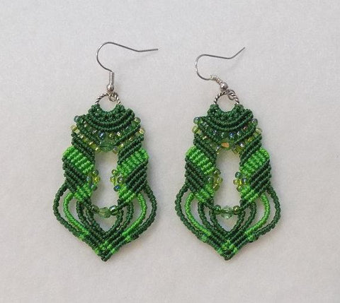 Emerald City Macrame Earrings