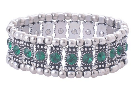 Emerald Crystal Stretch Bracelet