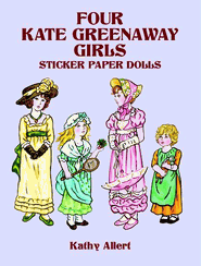 Kate Greenaway Girls Tea Party Reusable Sticker Paper Dolls Activity Set - Roses And Teacups 