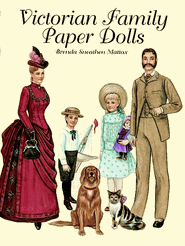 Victorian Family Paper Dolls Girls Tea Party Reusable Activity Set - Roses And Teacups 