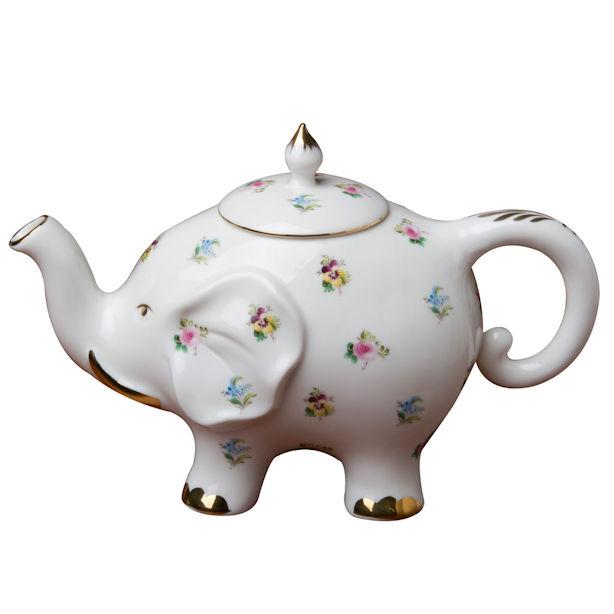 Happy Elephant Petite Fleur Porcelain Teapot