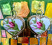 Heart Shaped Broken China Jewelry Pink Rosebud Sterling Earrings
