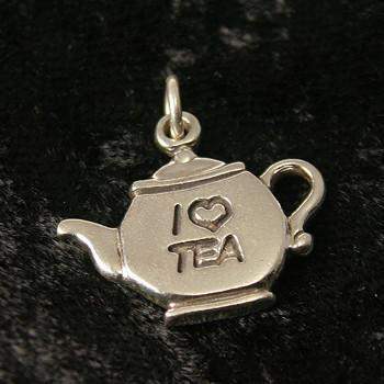 I Love Tea Silver Teapot Charm