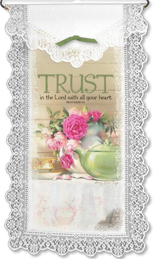 Inspirational Lace Wall Hanging Trust in the Lord