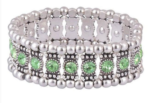 Peridot Crystal Stretch Bracelet