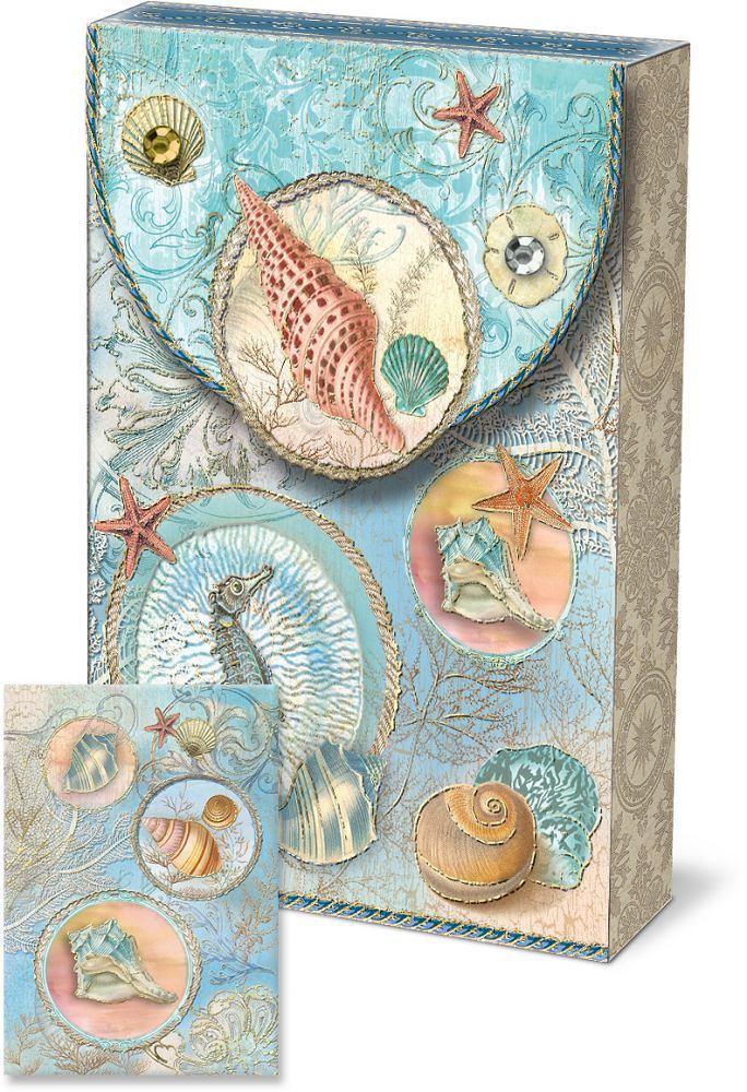 Romantic Pouch Note Cards - Sea Shells