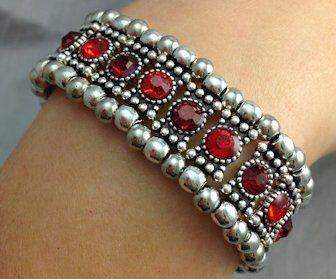 Ruby Crystal Stretch Bracelet