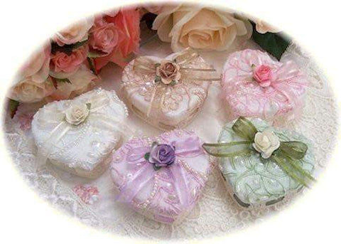 Set of 6 Elegant Petite Heart Favor Boxes