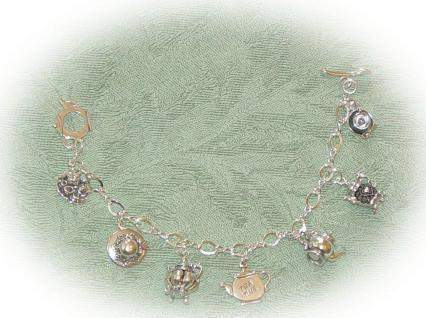 Silver Tea Party Charm Bracelet