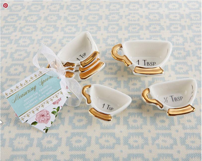 Tea Cup Ceramic Measuring Spoons Favor